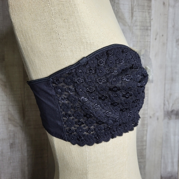 Black Olga Lacy Strapless Bra. 38C. Brand New. - Picture 2 of 12